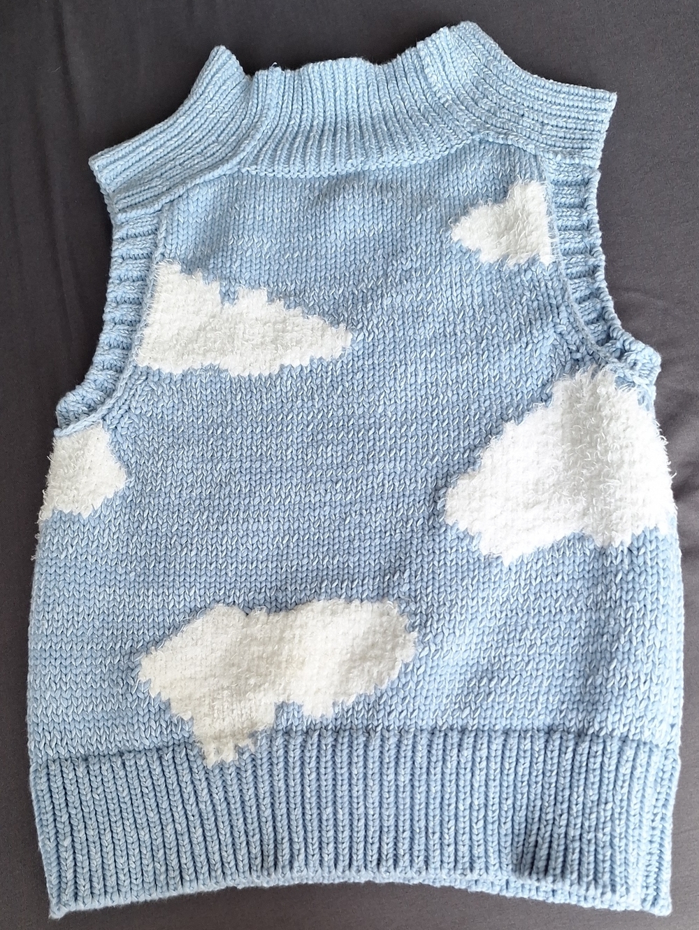 Anthropologie Pilcro Sky Blue Cloud Intarsia Mock Neck Sweater Vest